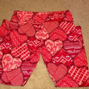 TC Valentines Hearts Lularoe leggings